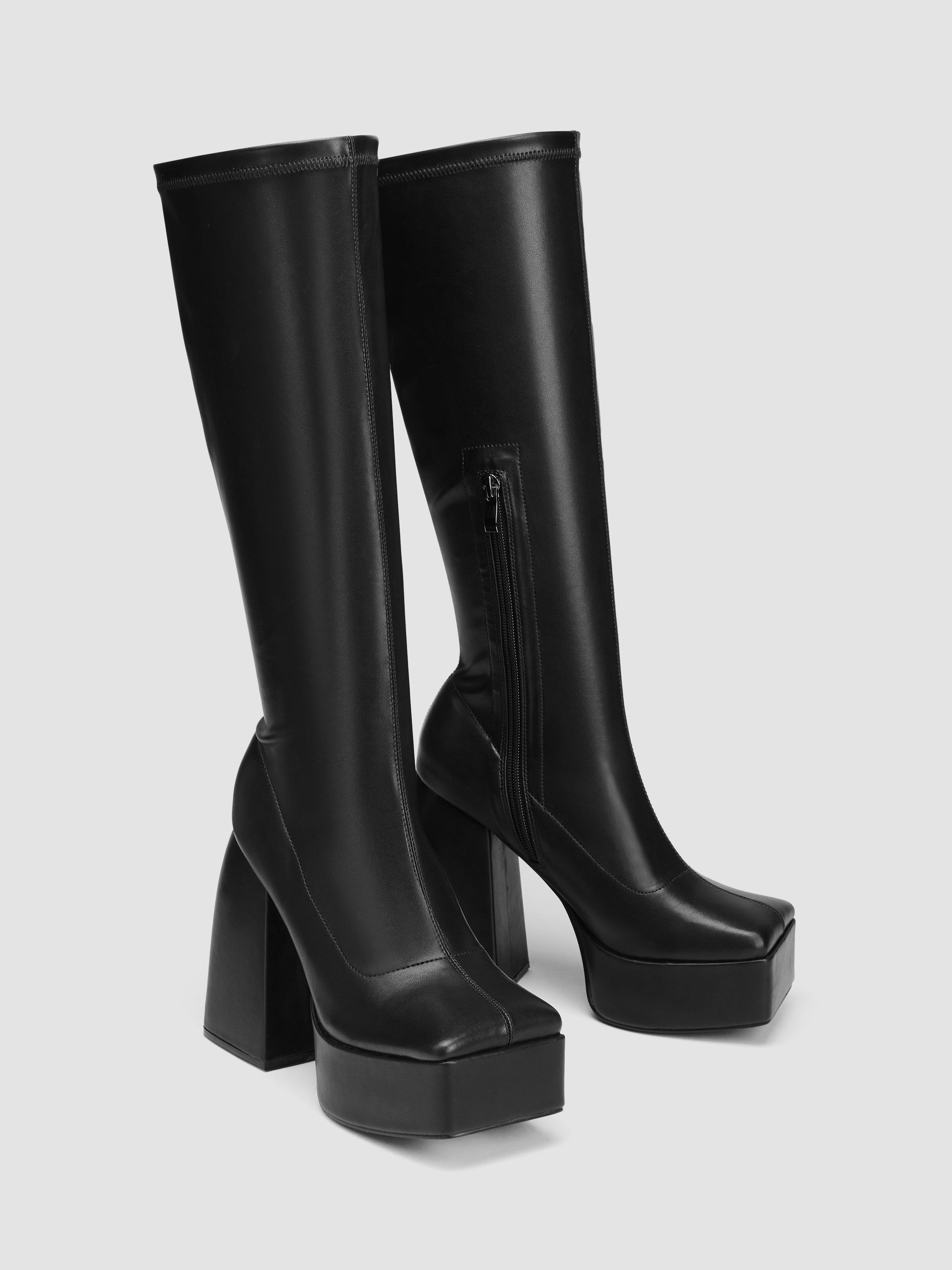 CHUNKY HEEL KNEE HIGH BOOTS product image