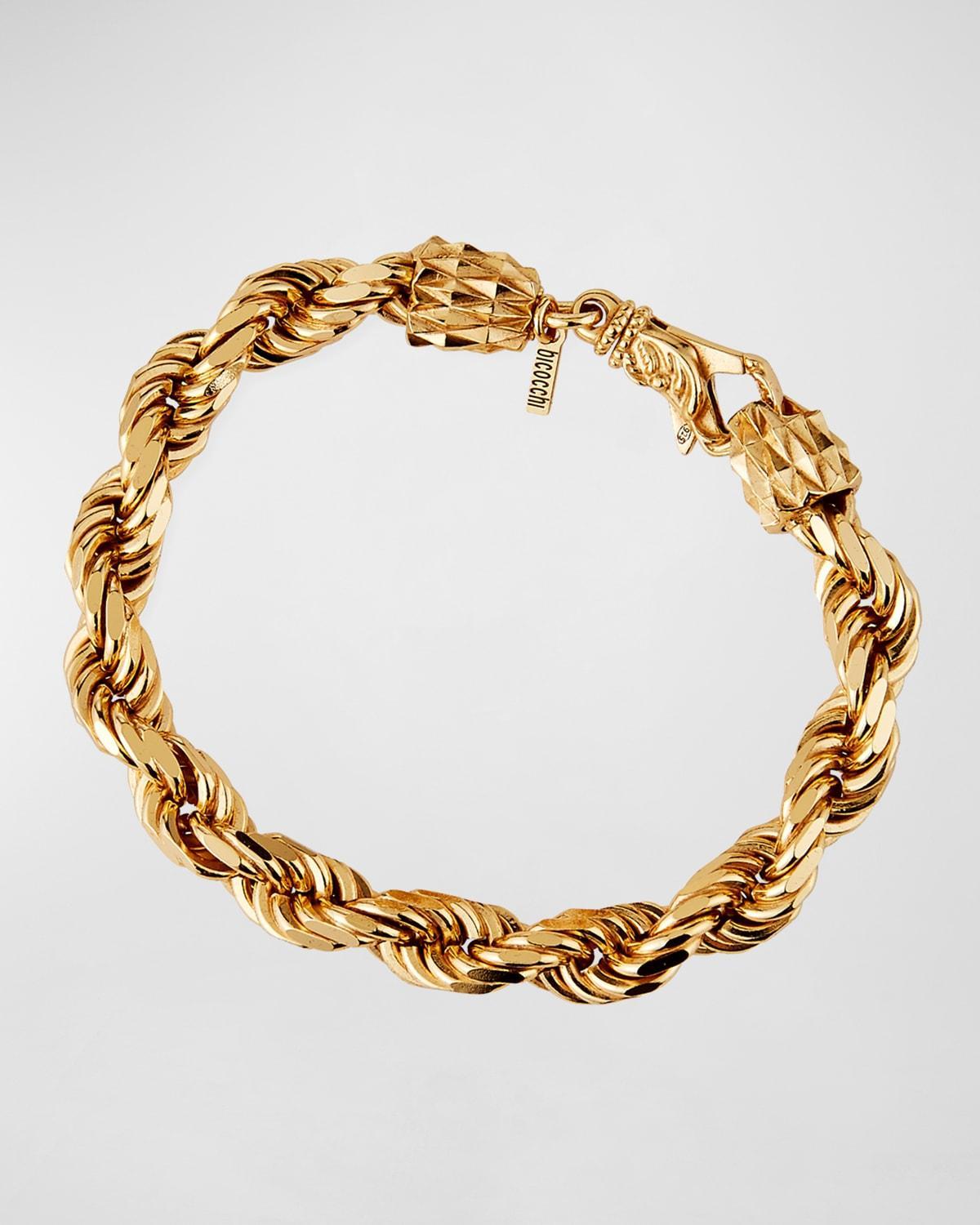 Mens French Rope Chain Bracelet, Golden Product Image