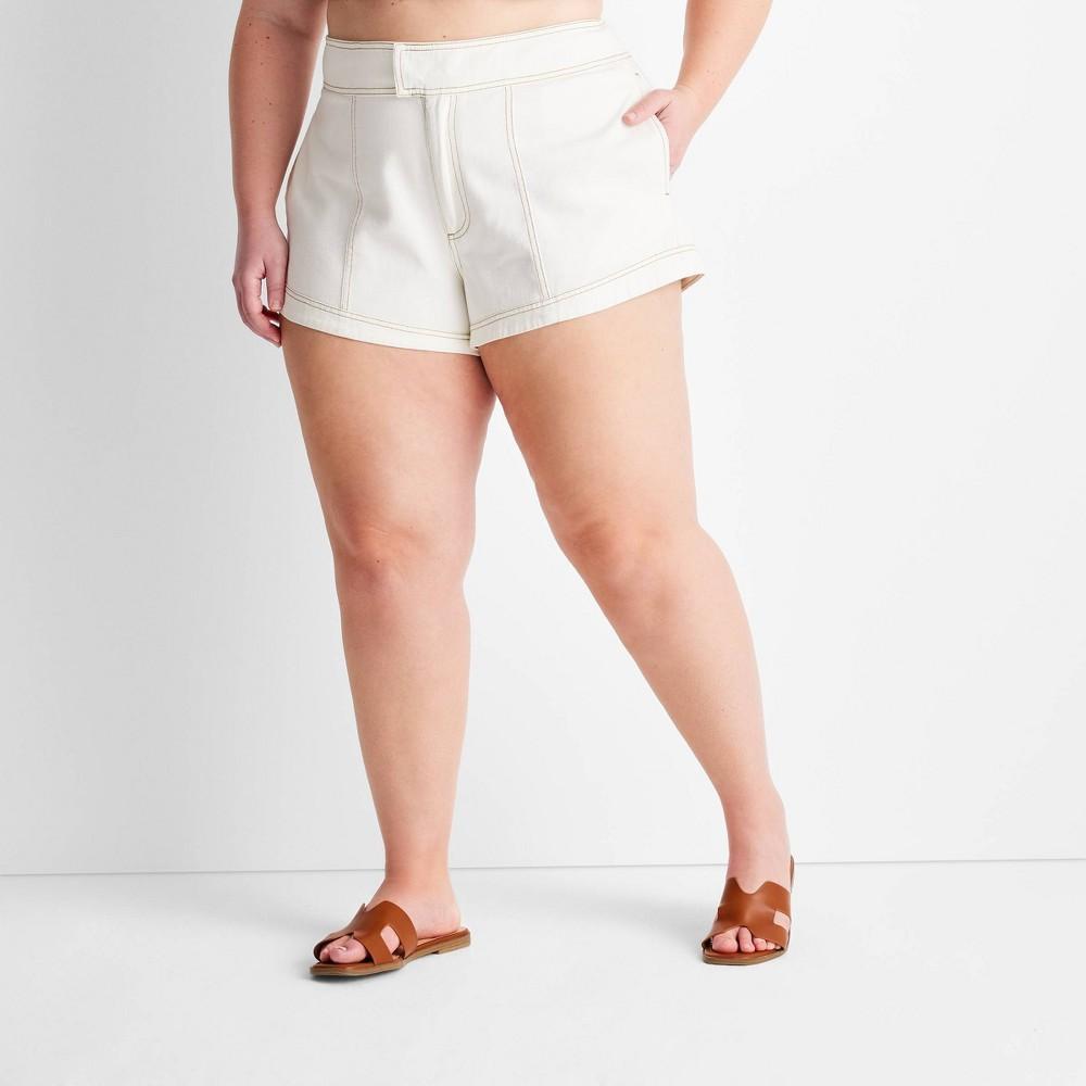 Womens High-Rise Ecru Jean Shorts - Future Collective with Jenny K. Lopez Cream Product Image