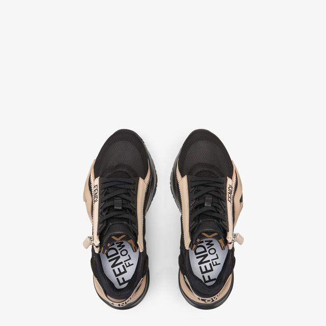 Fendi FlowBlack nylon and suede low-tops Product Image