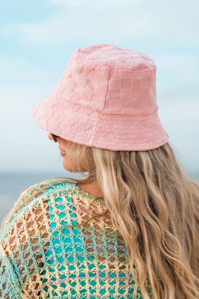 Light Pink Terry Cloth Bucket Hat Product Image