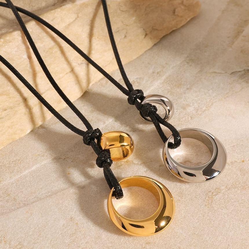 Hoop Pendant Stainless Steel String Necklace Product Image