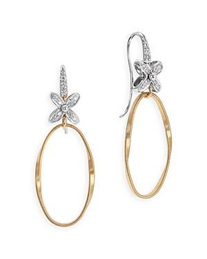 Marco Bicego Marrakech Onde Floral Diamond Drop Hoop Earrings Product Image