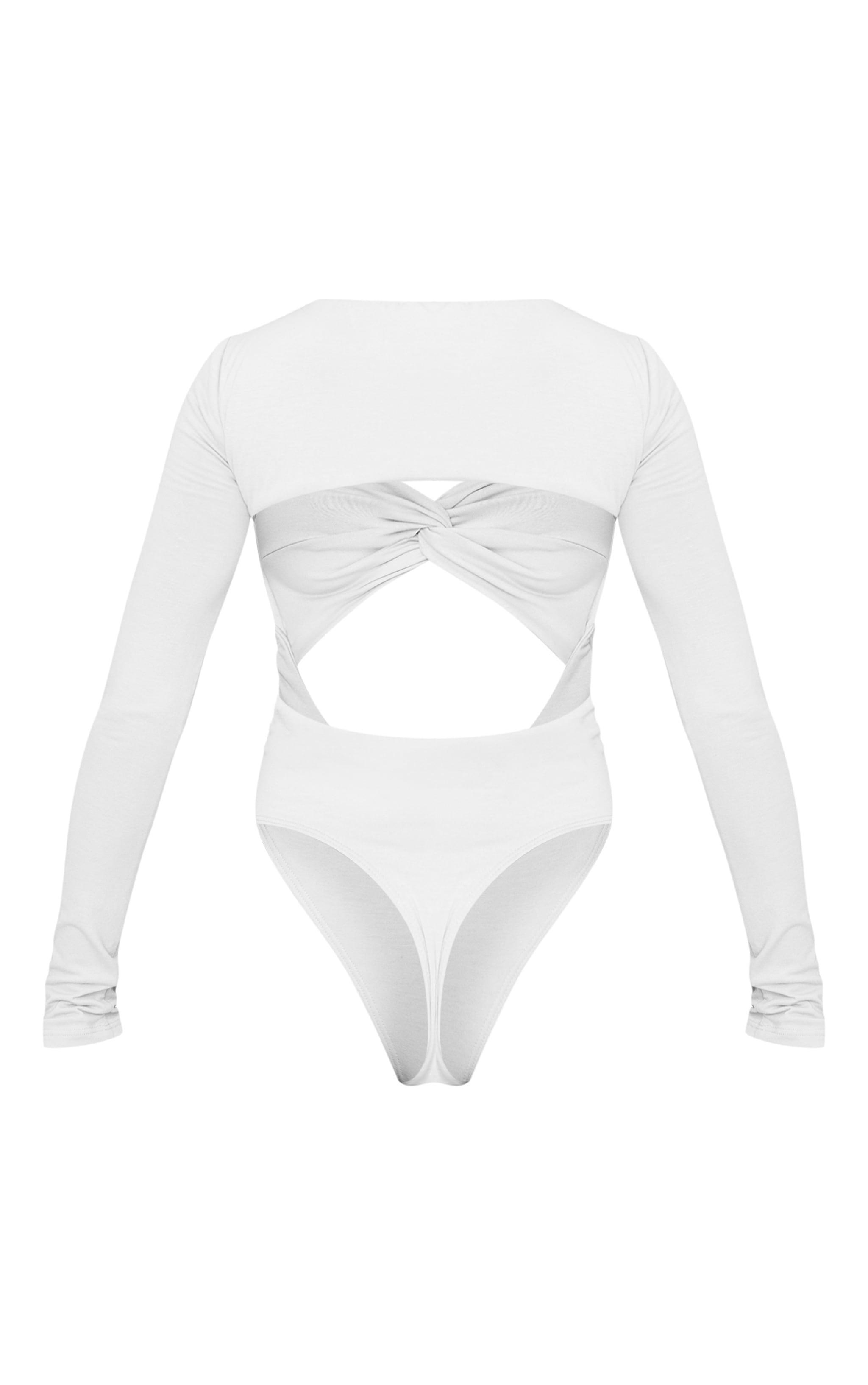 Grey Contour Jersey Cut Out Bodysuit Product Image