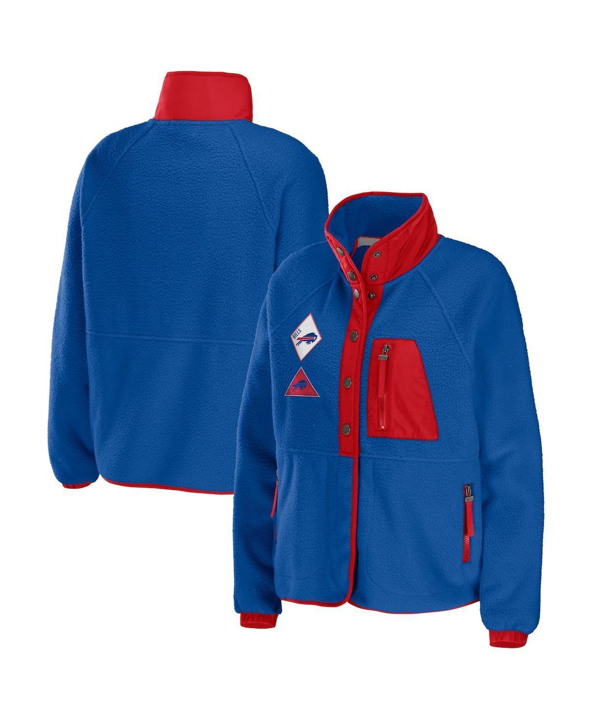 Womens WEAR by Erin Andrews Royal Buffalo Bills Polar Fleece Raglan Full-Snap Jacket Product Image