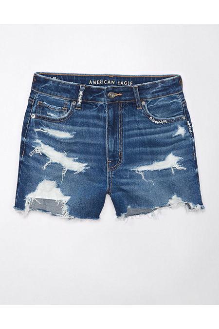 AE Stretch Ripped Denim Mom Short Women's Product Image