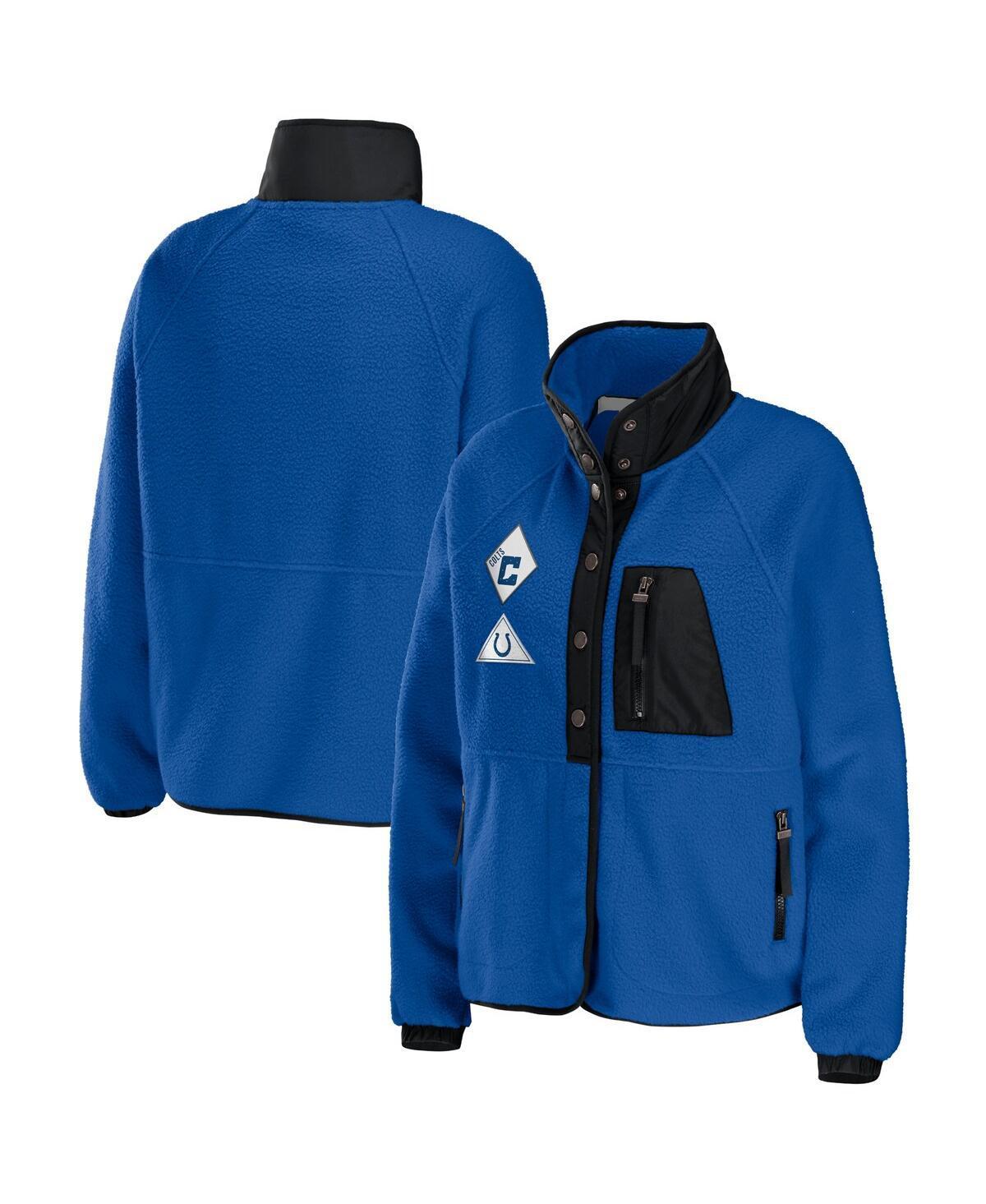 Womens WEAR by Erin Andrews Royal Indianapolis Colts Polar Fleece Raglan Full-Snap Jacket Product Image