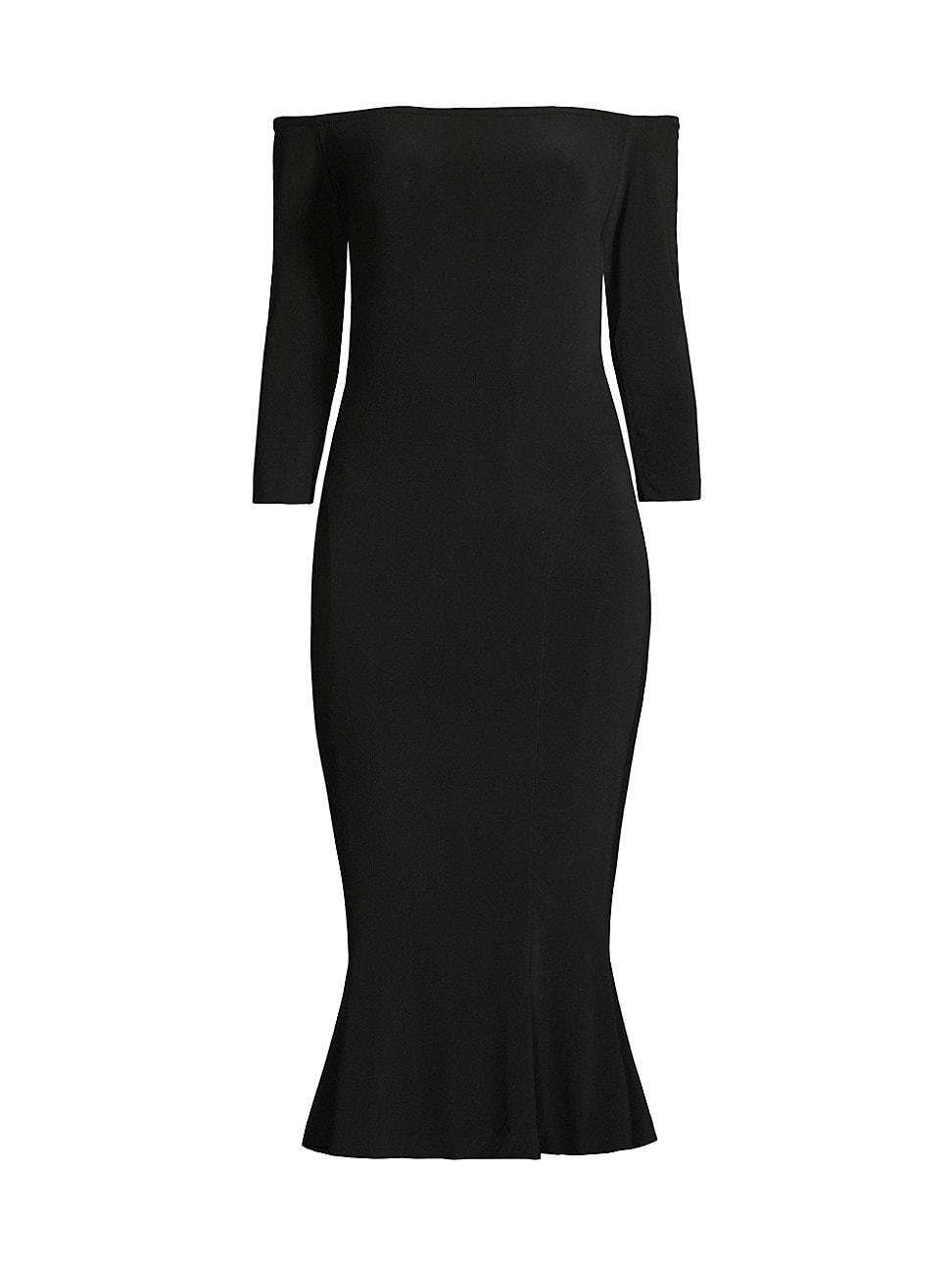 Womens Off-The-Shoulder Fishtail Midi-Dress Product Image