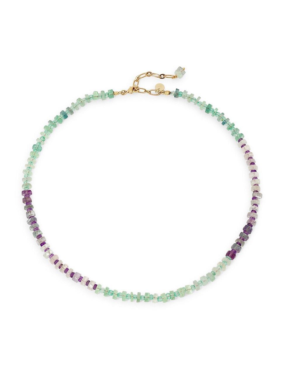 Womens Puka 24K-Gold-Plated & Multi-Gemstone Beaded Necklace Product Image