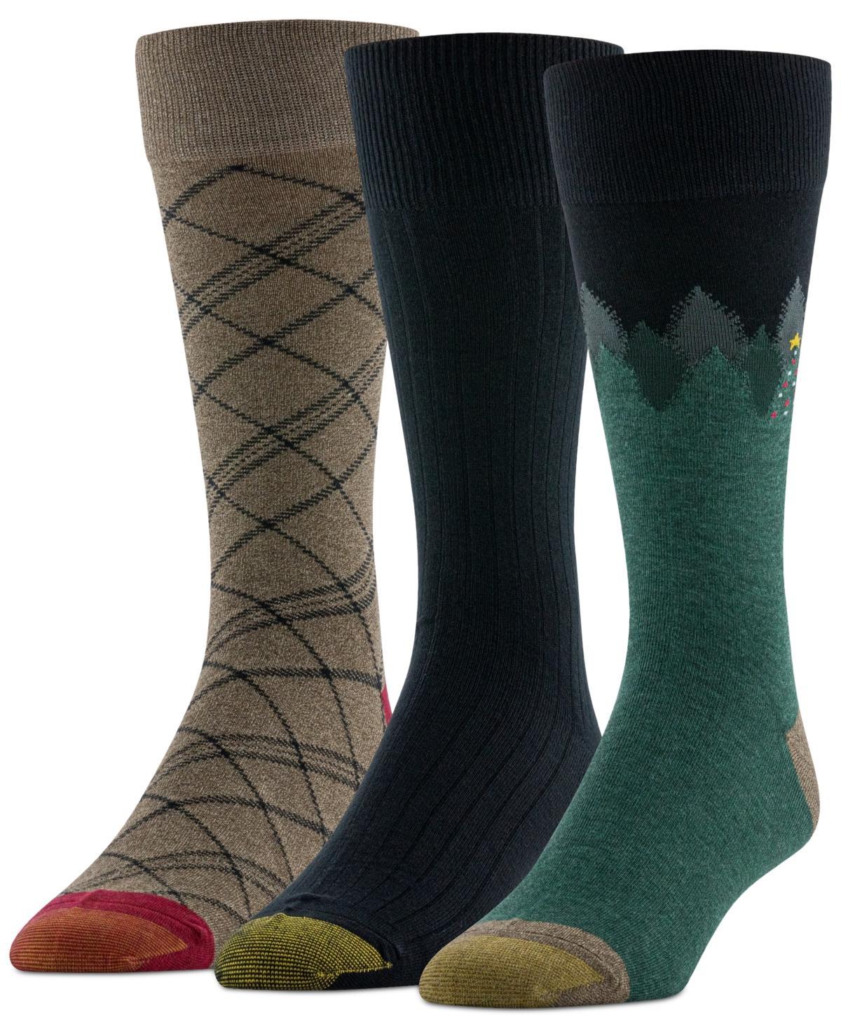 Gold Toe Mens Pine Forest Crew Dress Socks, 3-Pack Product Image