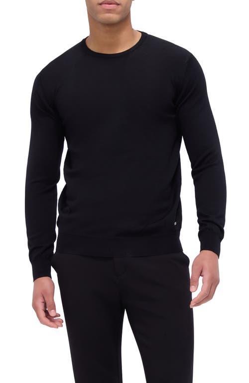 BUGATCHI Scott Crewneck Merino Wool Sweater In Black Product Image