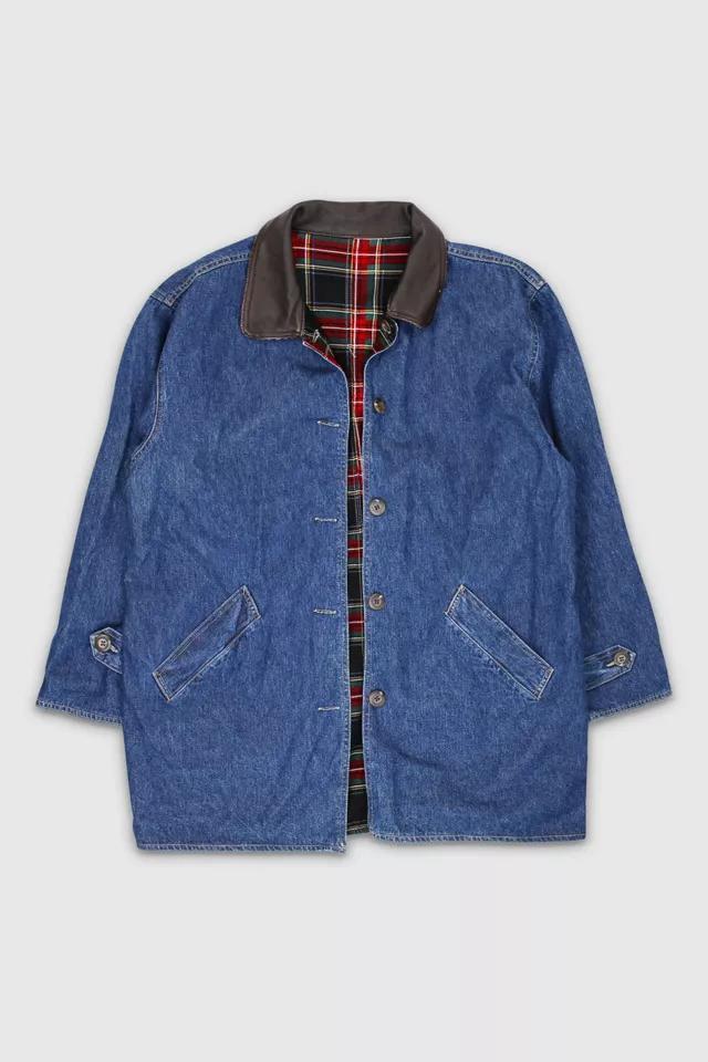 Vintage Reversible Denim and Plaid Jacket Product Image