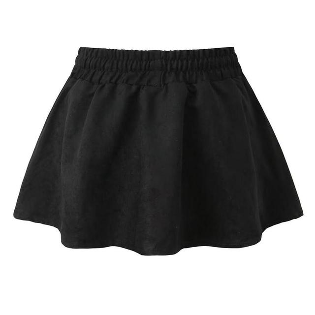 High Rise Plain Mini A-Line Skirt Product Image