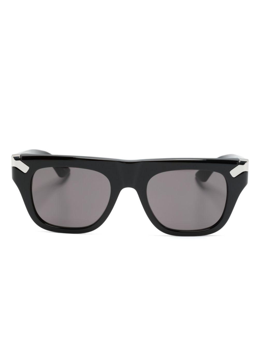 Logo-engraved Square-frame Sunglasses In Black Product Image