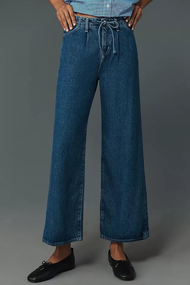 FRAME Super Drape Drawstring High-Rise Wide-Leg Jeans Product Image