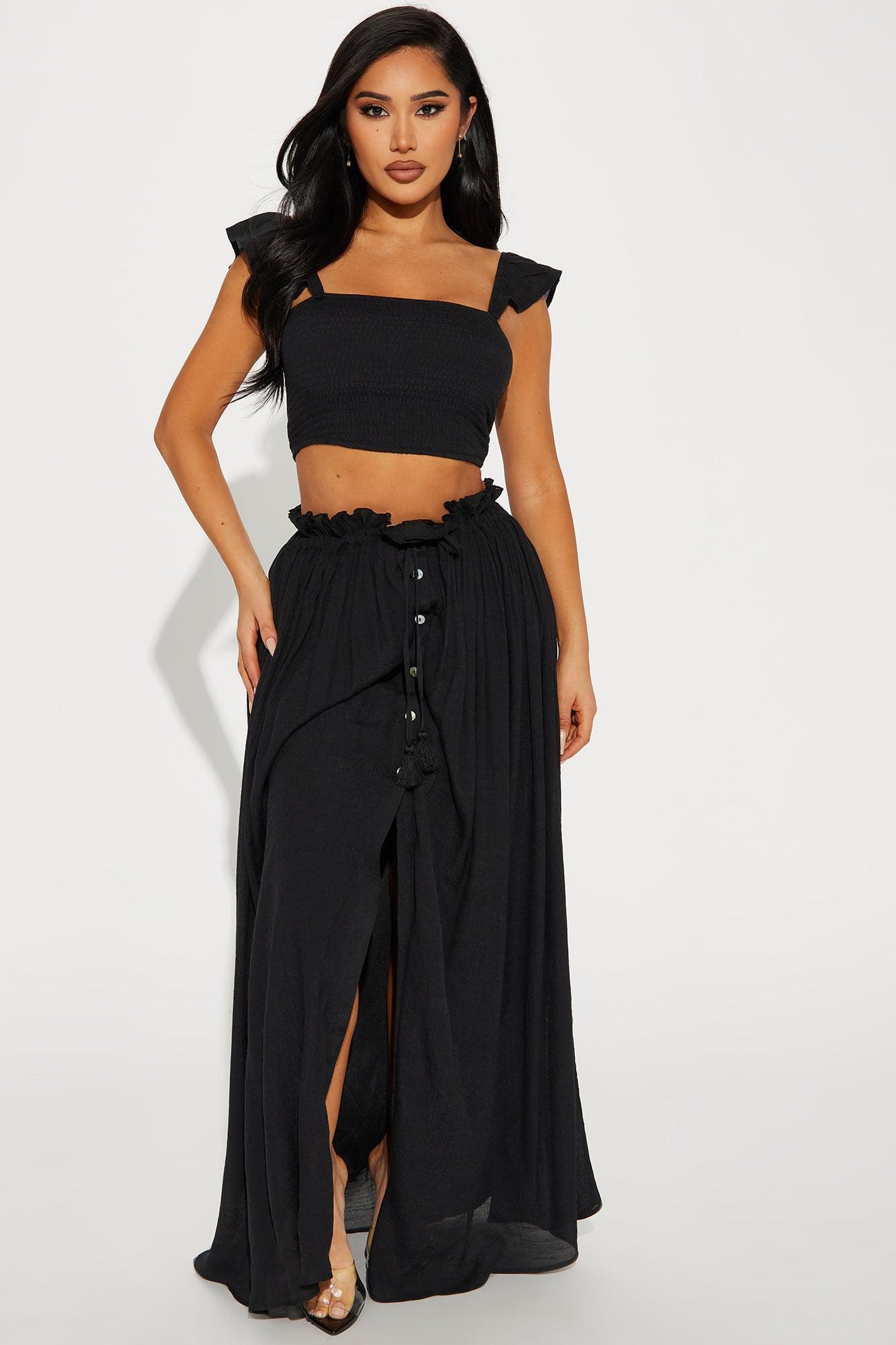 Nicholle Gauze Skirt Set - Black product image