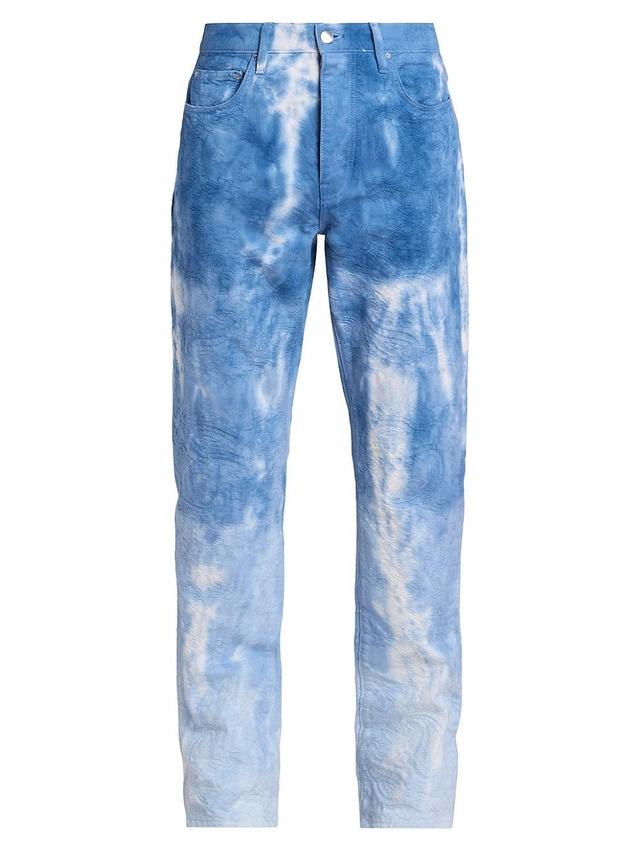 Mens Tie-Dye Jacquard Straight-Leg Jeans Product Image