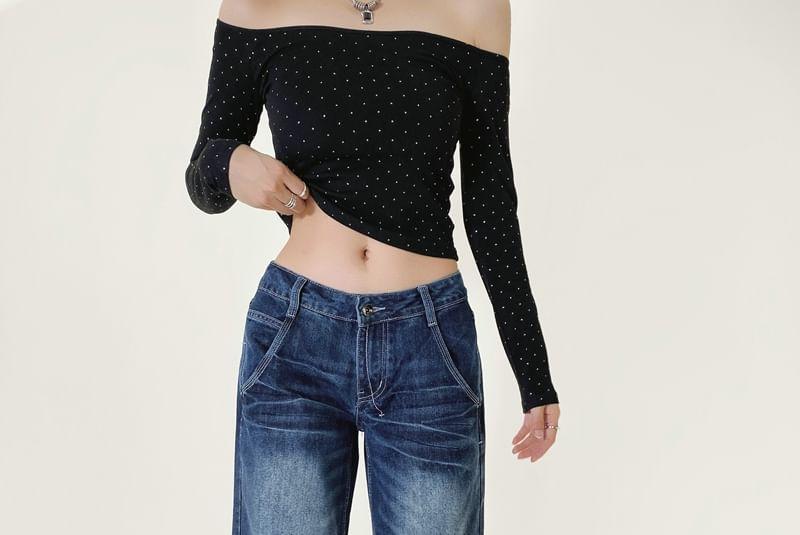 High Rise Washed Wide Leg Jeans Product Image