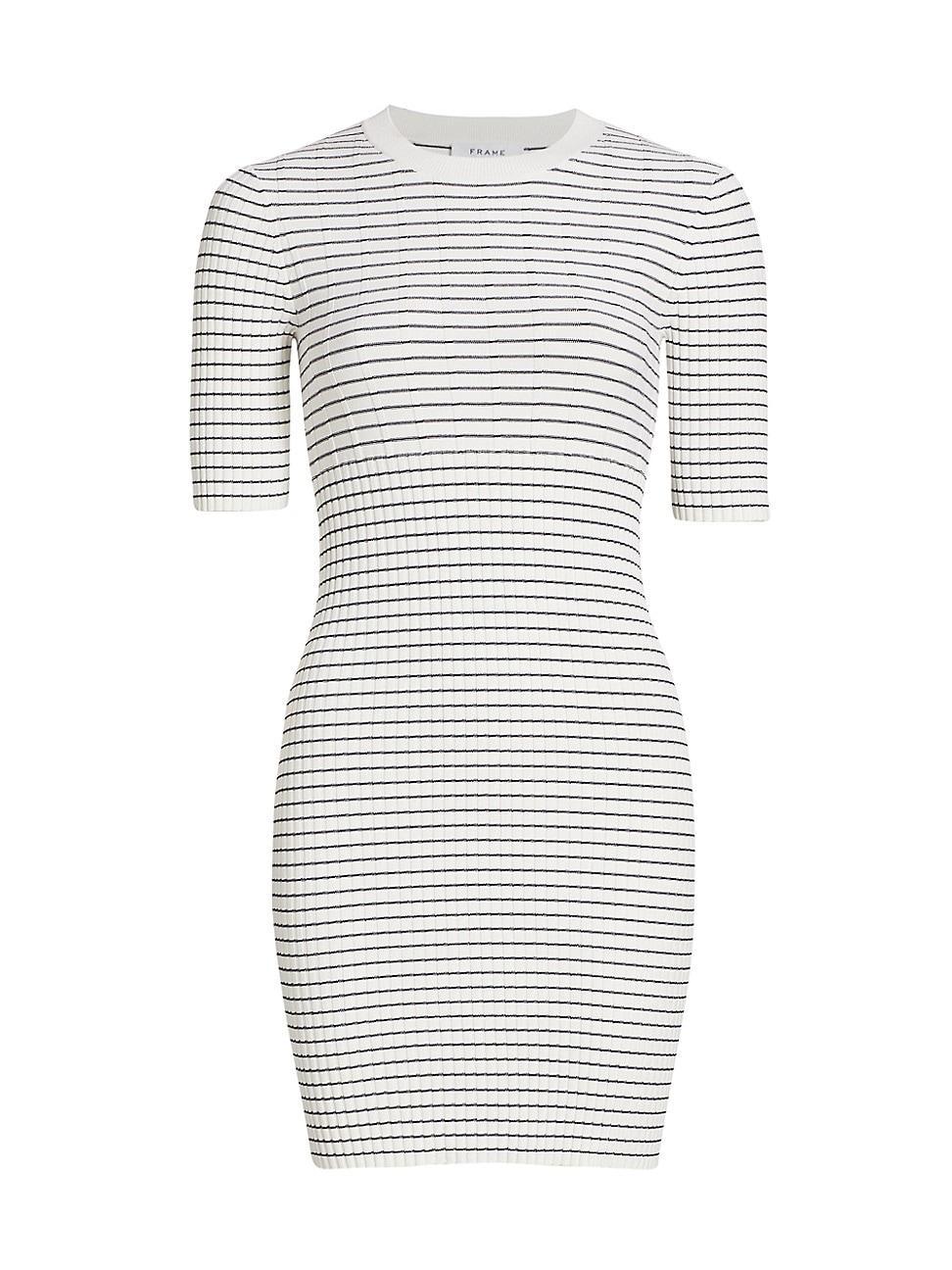 Womens Striped Ribbed Minidress Product Image