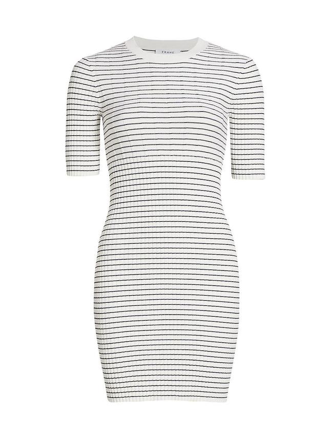 Womens Striped Ribbed Minidress Product Image