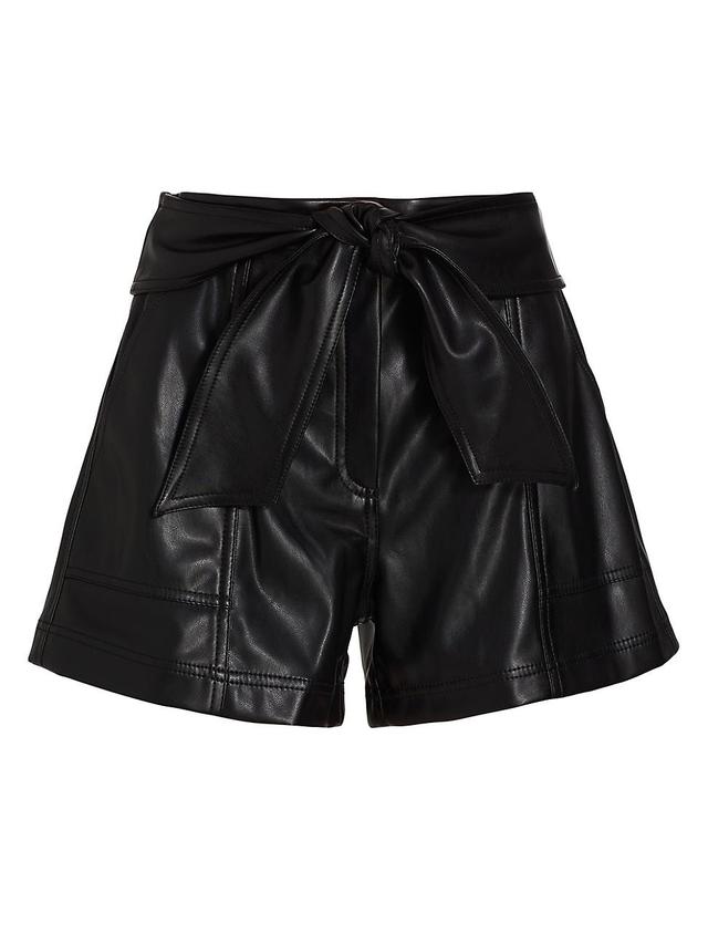 Womens Mari Vegan Leather Shorts Product Image