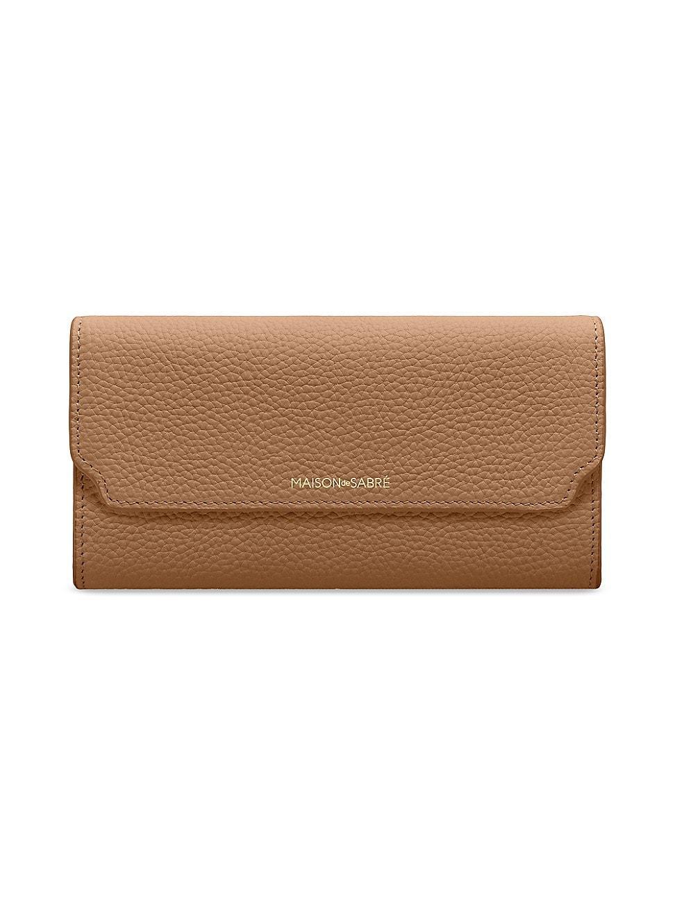 Womens Long Leather Flap Wallet Product Image