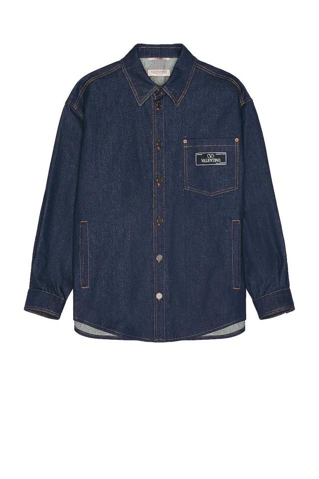 Valentino Denim Button Down Shirt Blue. (also in 46, 50). Product Image