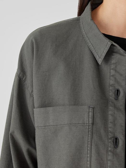 Cotton Hemp Stretch Shirt Jacket Product Image