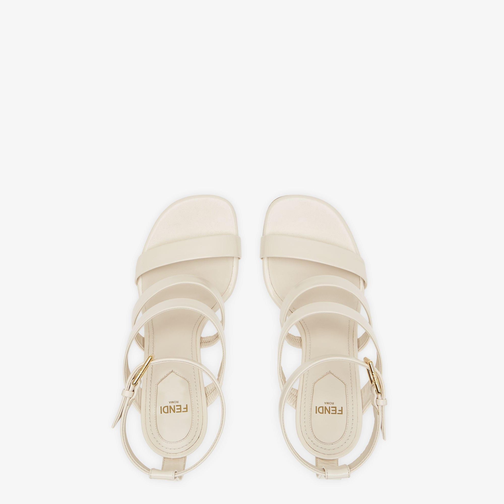 Fendi FirstWhite leather high-heeled sandals Product Image