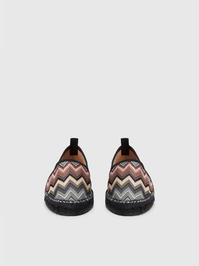 Espadrilles with chevron fabric upper Black | Missoni Product Image