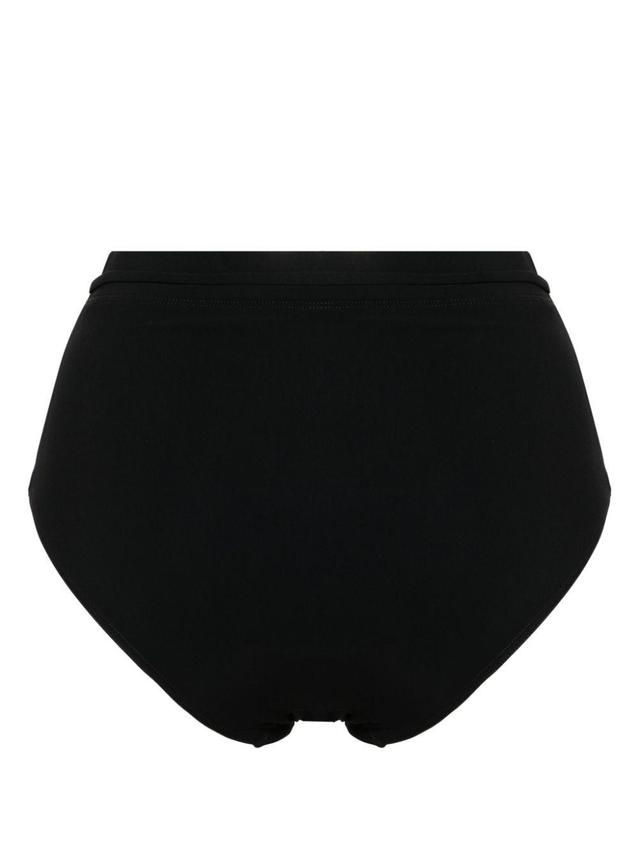 ZIMMERMANN Wylie Textured High-waist Bikini Bottoms In Noir Product Image