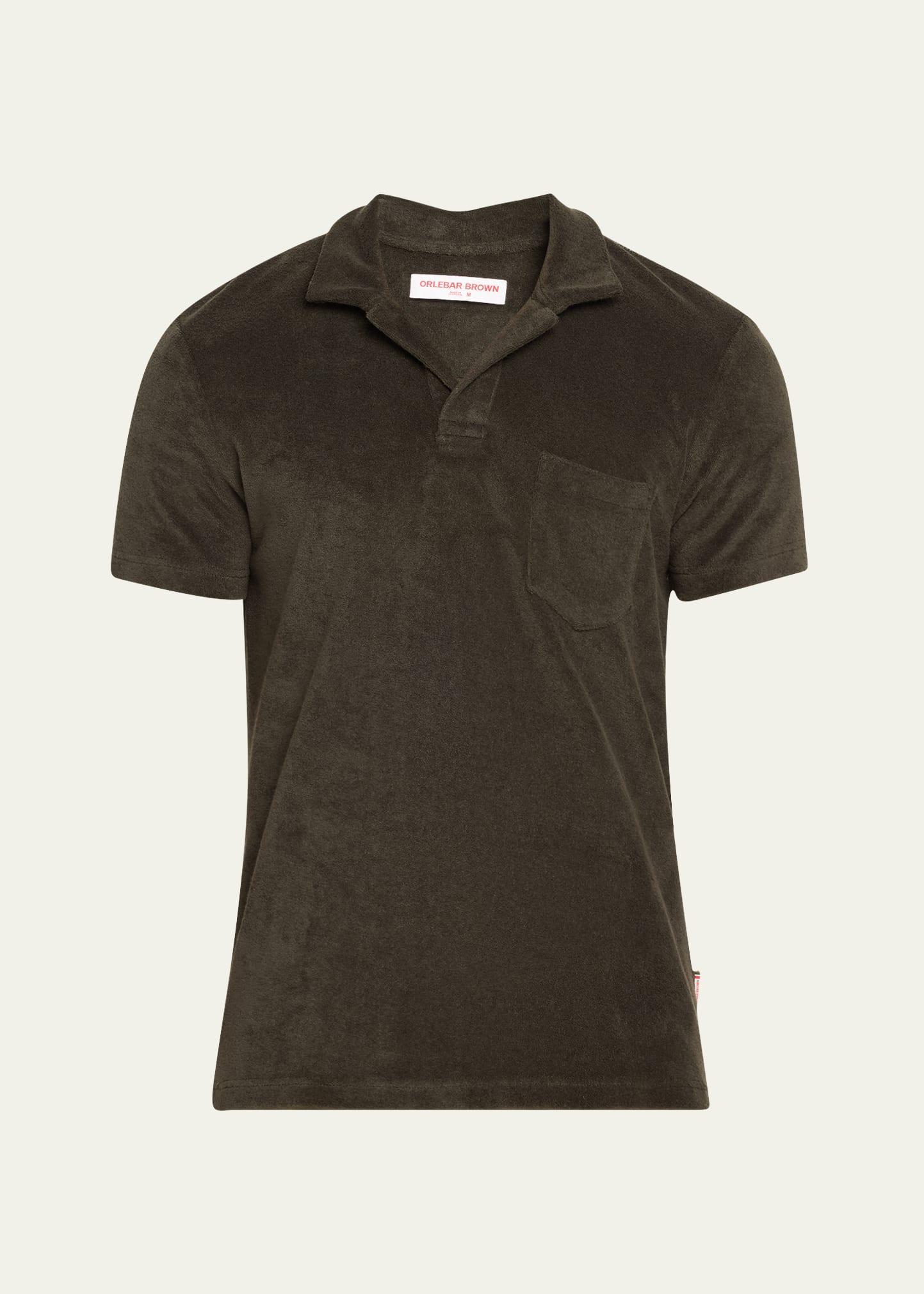 Mens Organic Cotton Terry Short-Sleeve Polo Shirt Product Image