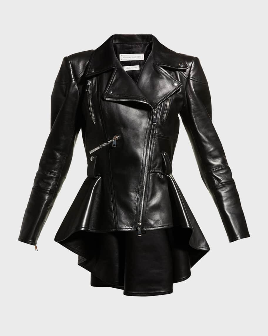 Leather Fit & Flare Biker Jacket product image