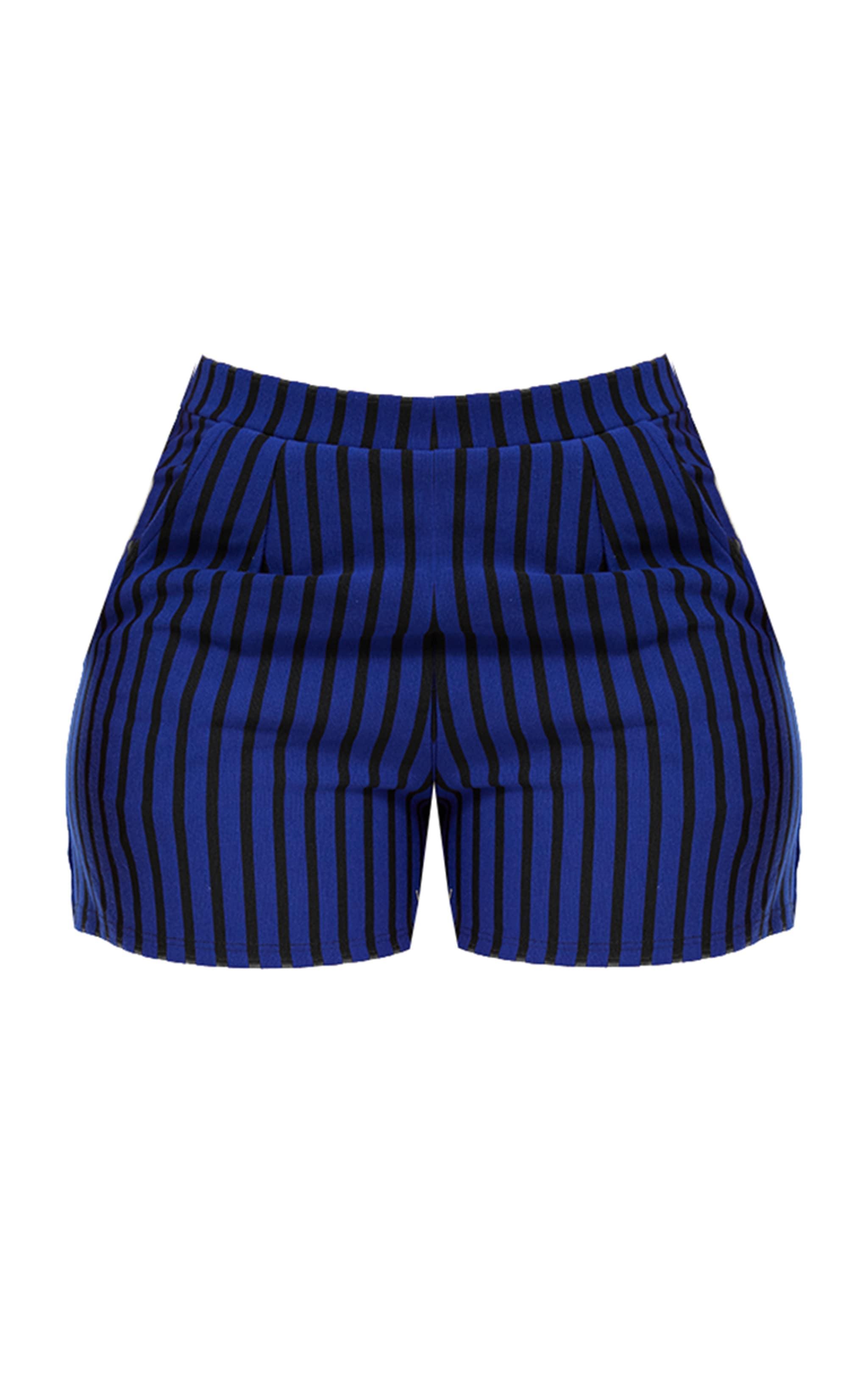 Shape Blue Striped Runner Shorts Product Image