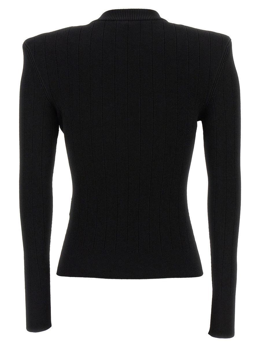 Logo Button Sweater Sweater, Cardigans In Black Product Image