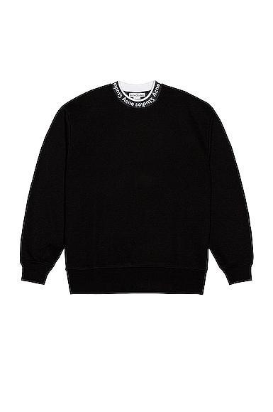 Acne Studios Logo Rib Sweatshirt in Black - Black. Size S (also in L). Product Image