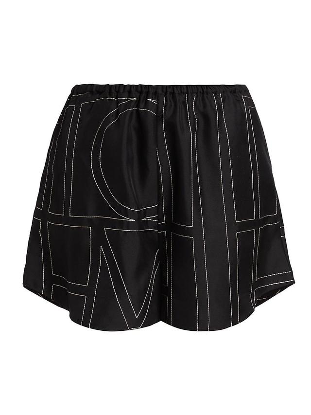 Totme Monogram Pull-On Silk Shorts Product Image