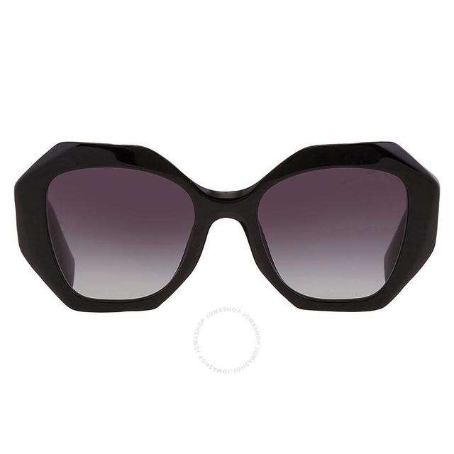 Grey Gradient Geometric Ladies Sunglasses Pr 16ws 1ab5d1 53 In Black / Grey Product Image