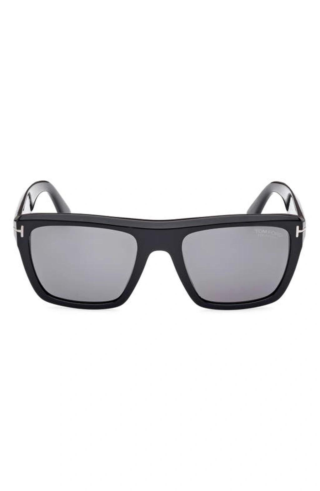 TOM FORD Men's Alberto Polarized Square Sunglasses In Black/gray Polarized Solid Product Image