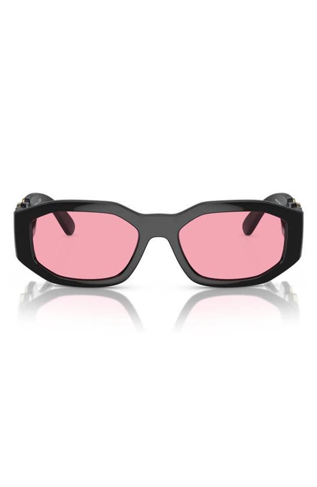 VERSACE Eyewear Rectangular Frame Sunglasses In Black Product Image