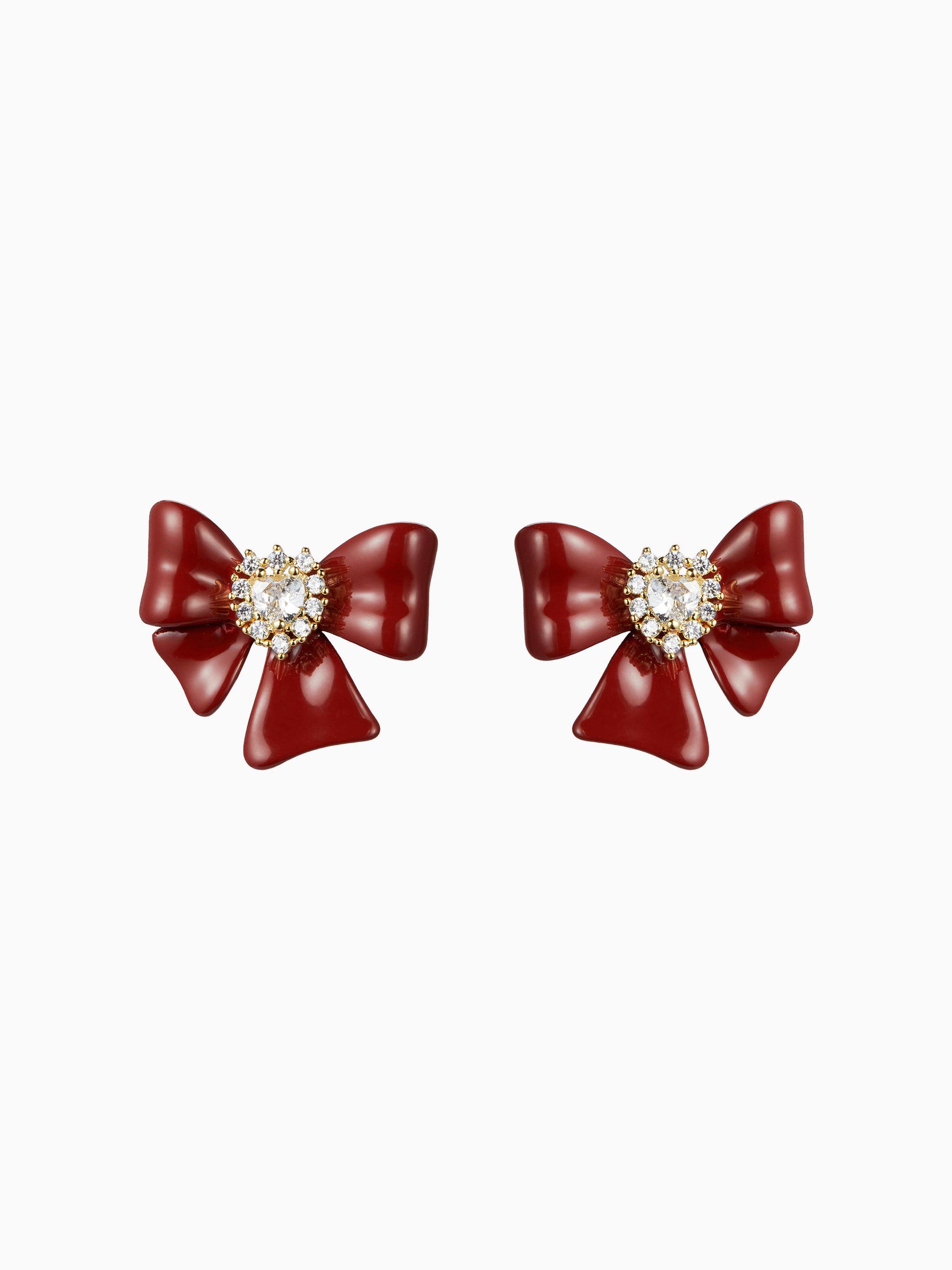 RHINSTONE DECOR BOWKNOT STUD EARRINGS Product Image