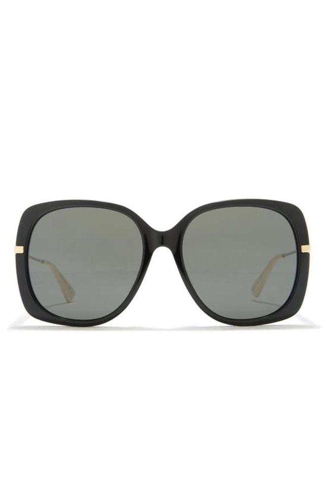 57mm Square Sunglasses In Black Gold Grey Product Image