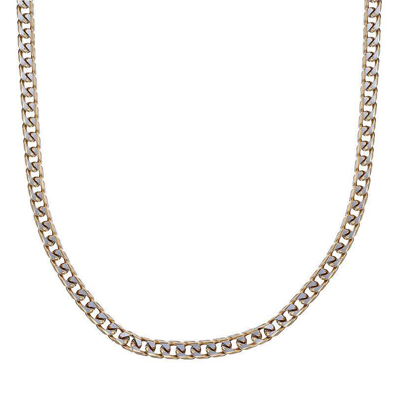 Mens LYNX Ion-Plated Stainless Steel Foxtail Chain Necklace Gold Tone Product Image