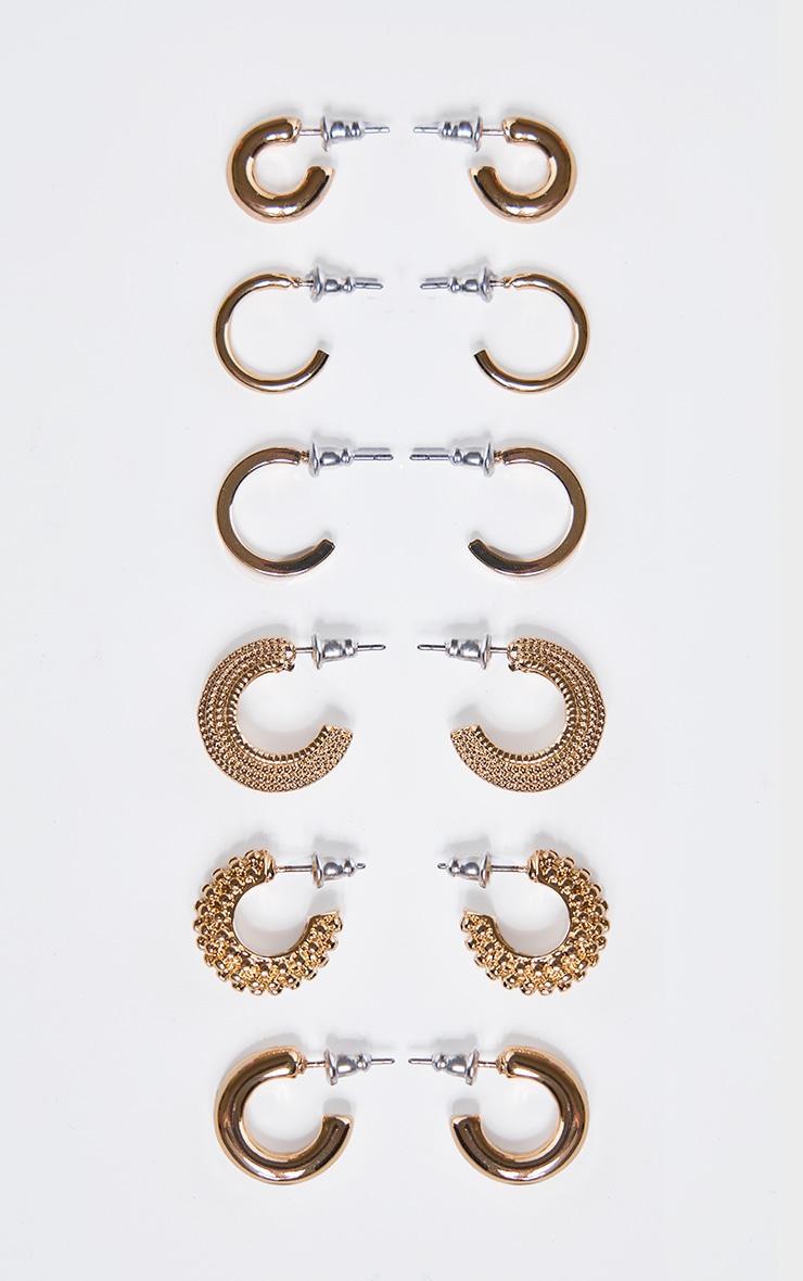 Gold Abstract Chunky Hoop Earrings Multipack Product Image