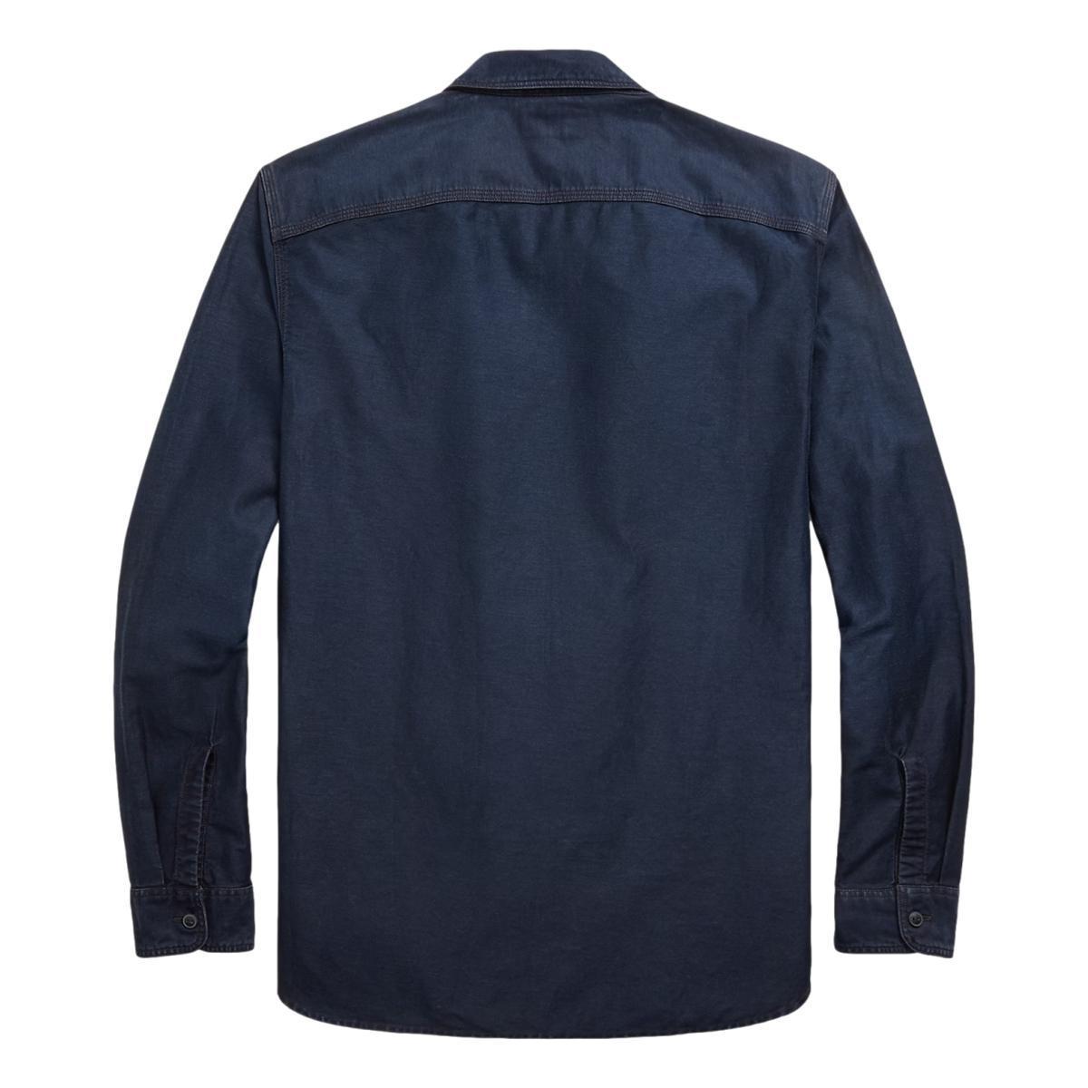 Indigo Cotton-Linen Sateen Workshirt Product Image