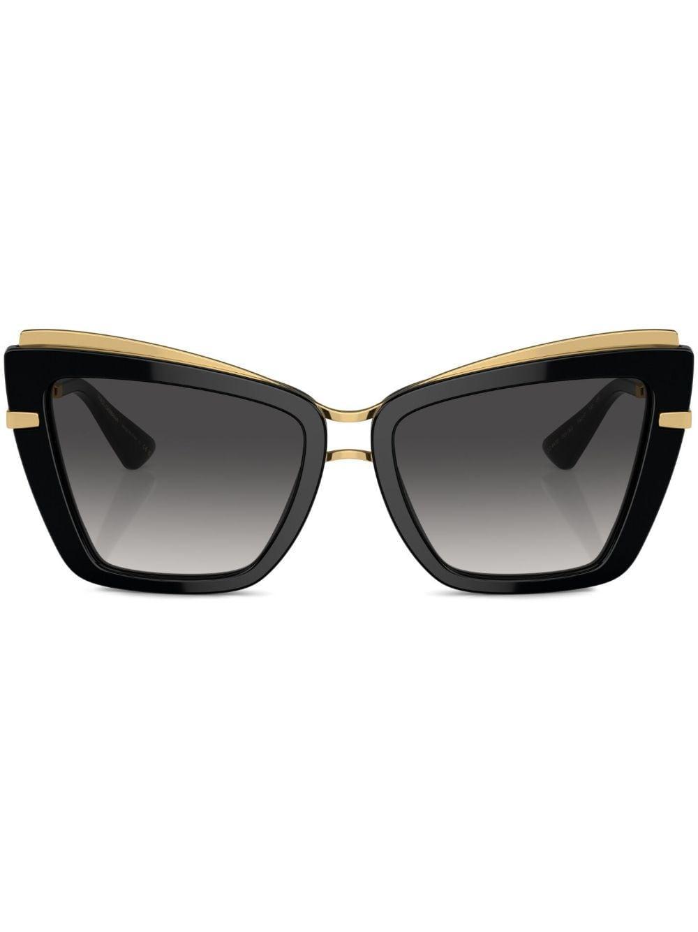 Double-layer Cat-eye Sunglasses In Gold Product Image