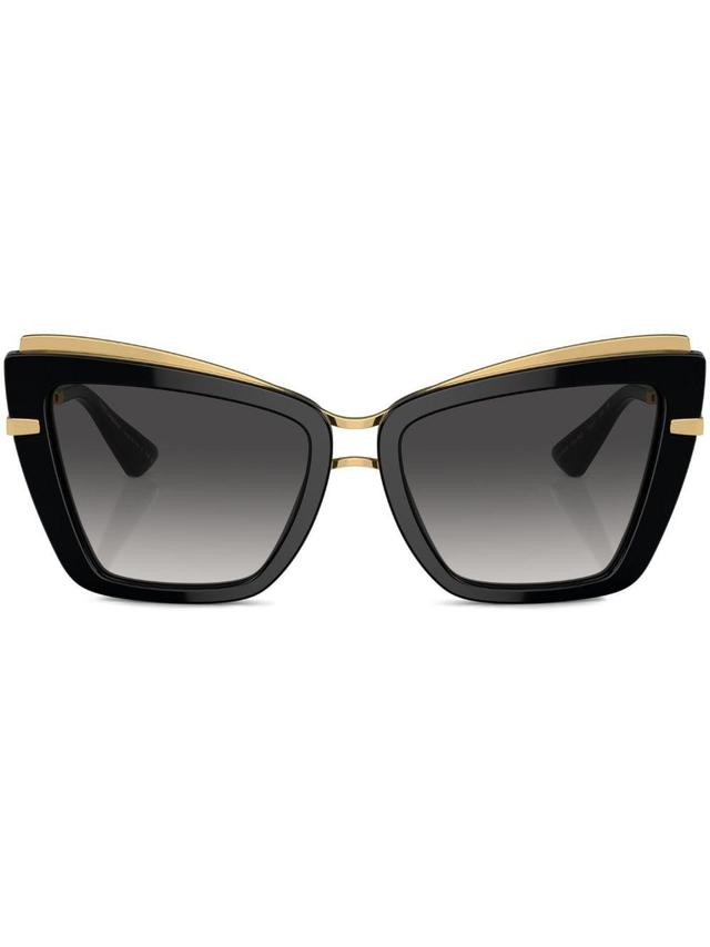 Double-layer Cat-eye Sunglasses In Gold Product Image