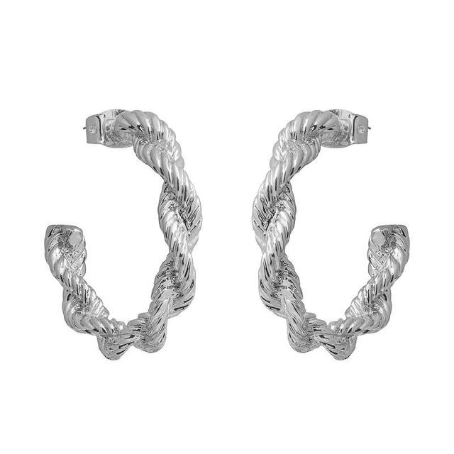 Emberly Gold Tone Chunky Twisted C-Hoop Earrings, Womens Product Image