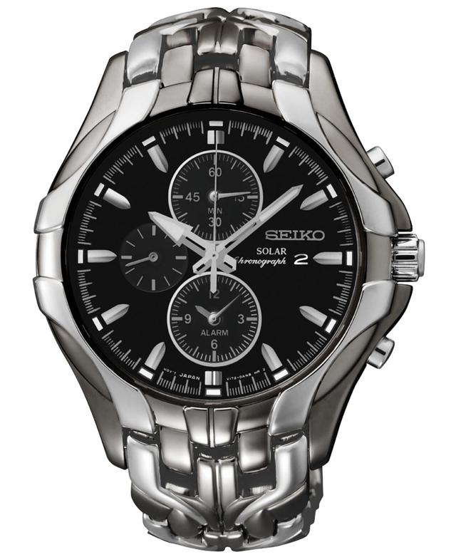 Seiko Mens Two Tone Stainless Steel Solar Chronograph Watch - SSC139, Multicolor Product Image