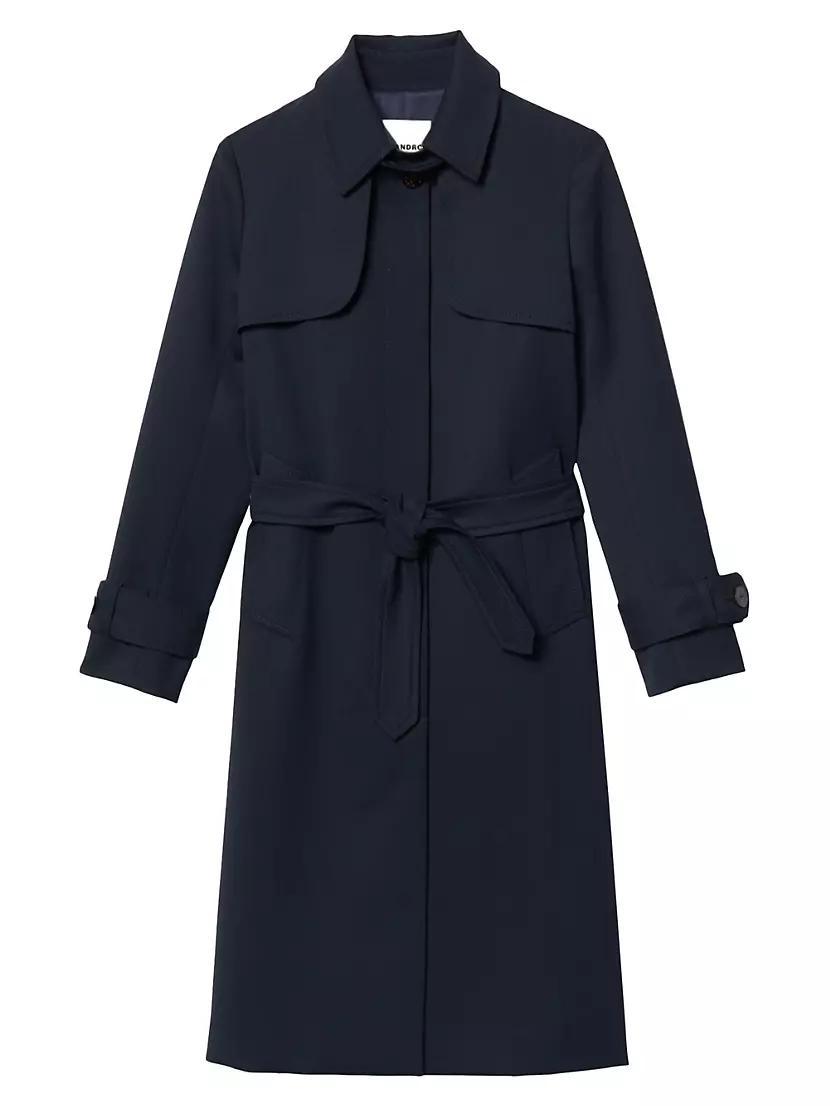 Womens Trench Coat with Pleated Inset product image